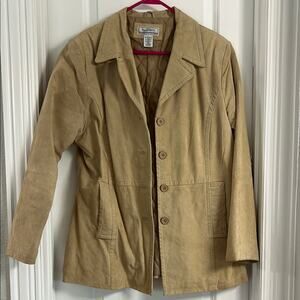 Passport | Light Tan Genuine Leather Button Down Jacket | Size L